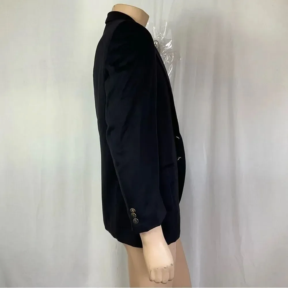 Franco B. Cashmere Twee CollarTwo Burtons Blazer Jacket Sport Coat Black 52